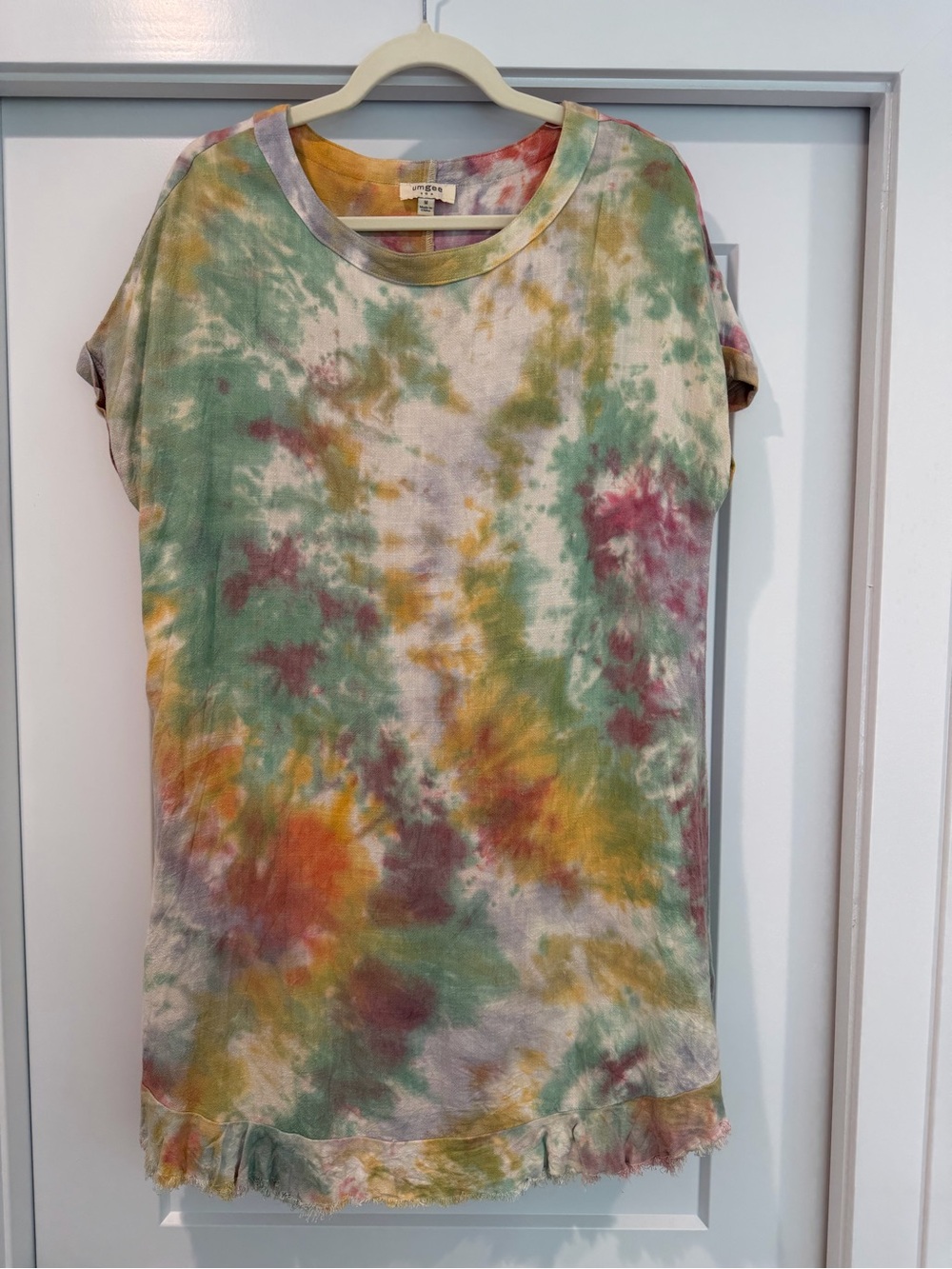Umgee Green Multi Tie-Dye Mini Dress Size Medium
